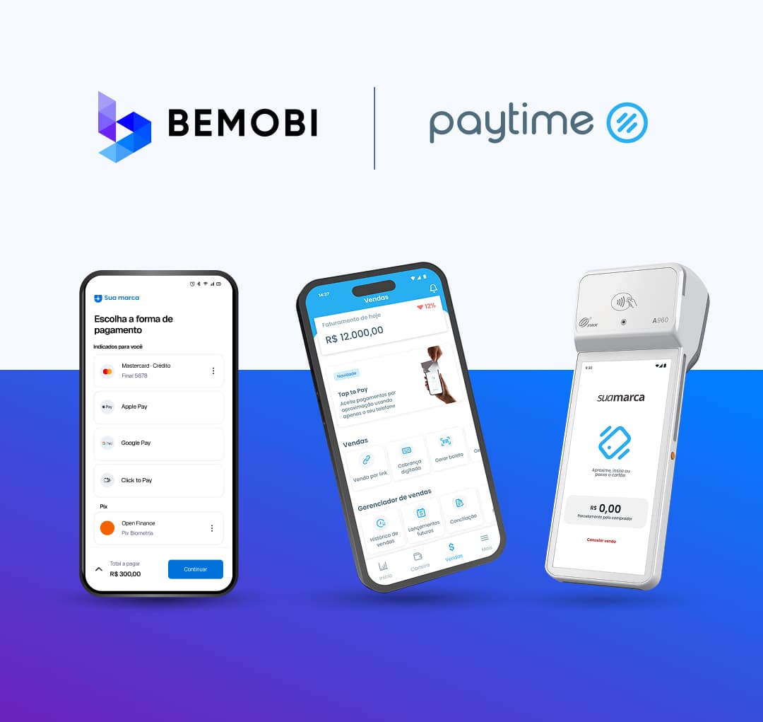Produtos digitais de pagamento da Bemobi e Paytime